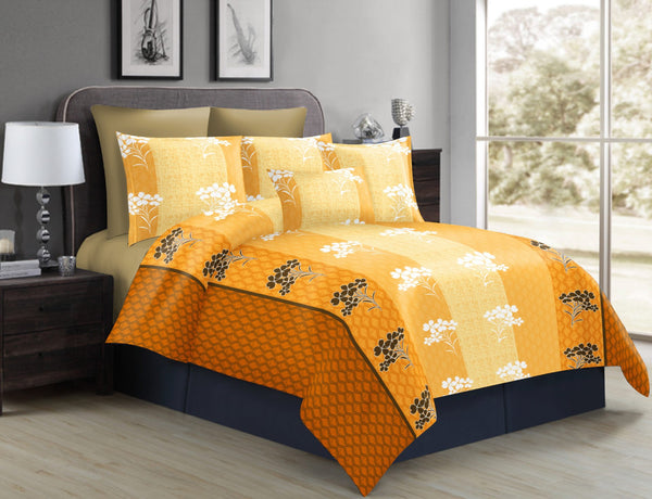 6pcs Cotton Flat King Size Bed Sheet with Pillow Covers - Imperial Collection