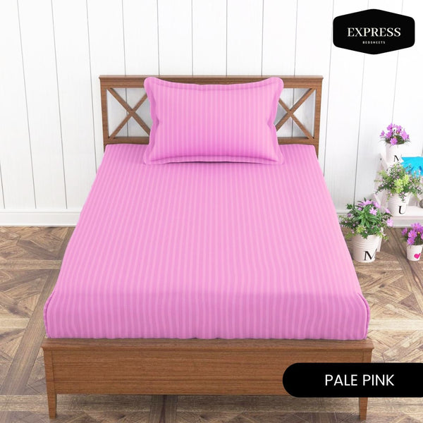 Twill Stripe Cotton Fitted Bed Sheet – Hot Pink